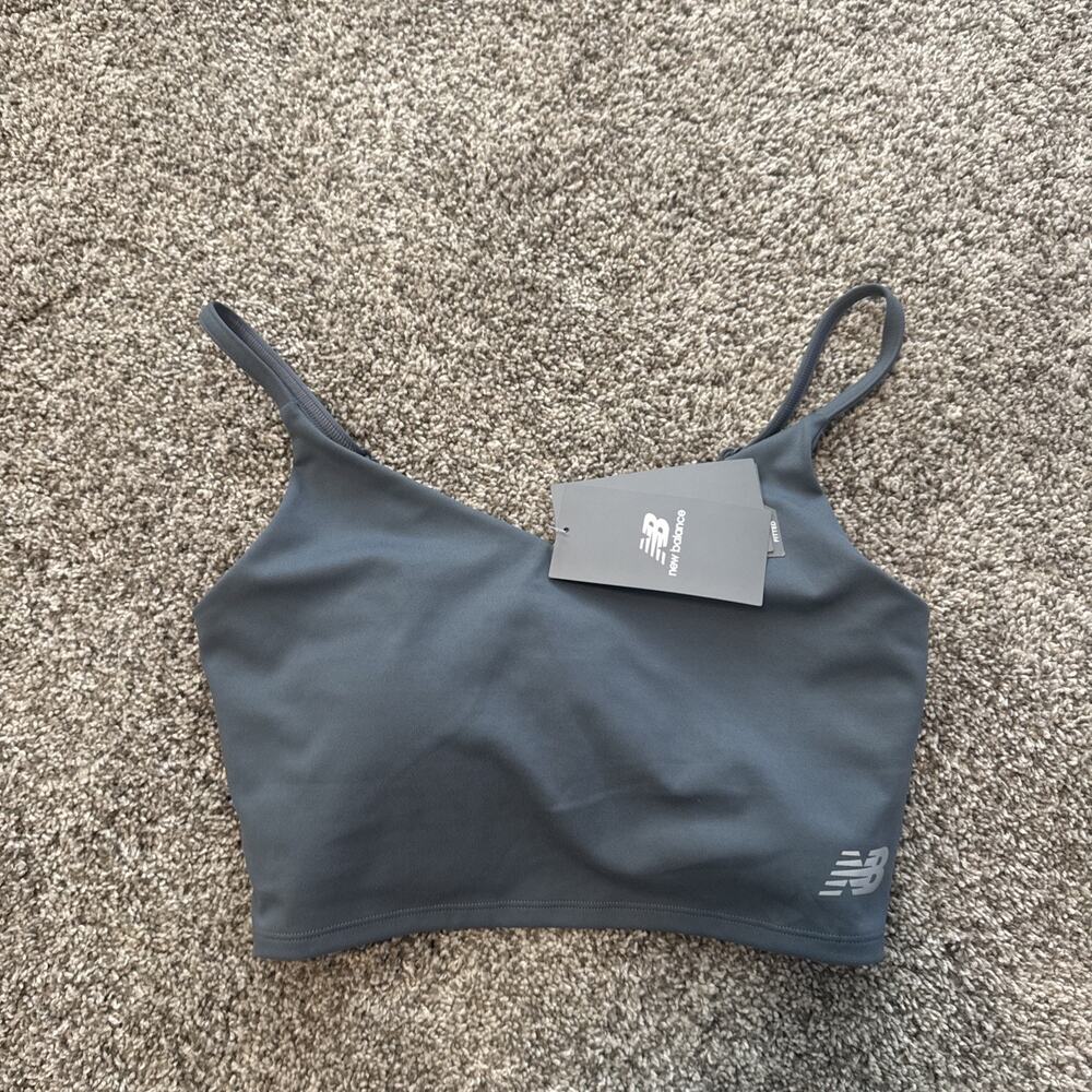 NWT Medium M New Balance Dry Performance Seamless Sports Bra Gray